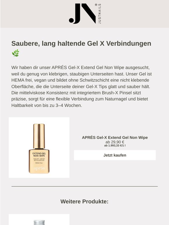 Wir haben unser APRÉS Gel-X Extend Gel Non Wipe für dich ausgesucht, damit die Unterseiten nie wieder kleben ✨