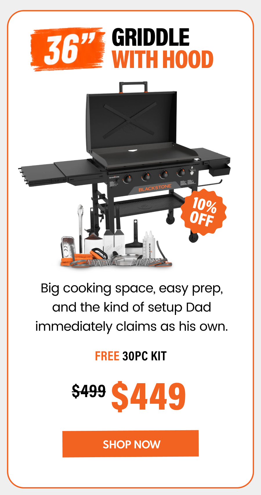36” Griddle With Hood