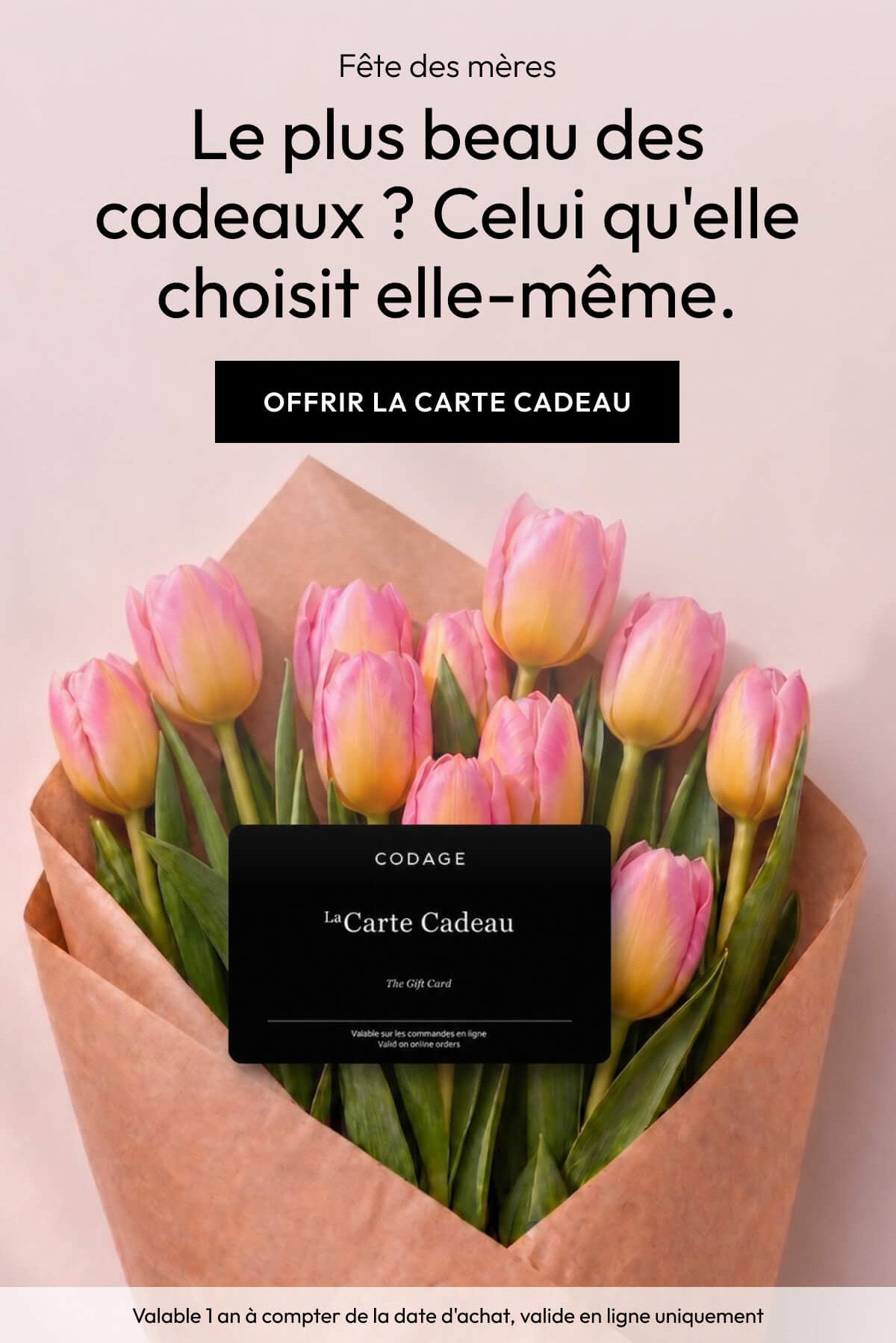 Carte cadeau Fête des mères Codage