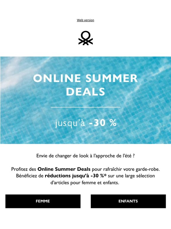 Online Summer Deals : jusqu’à -30 %