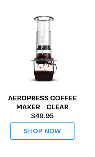 Aeropress Coffee Maker in Clear for brewing coffee on the go