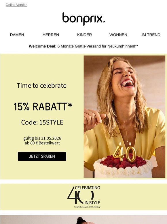 15% Rabatt – exklusiv für Dich ♡