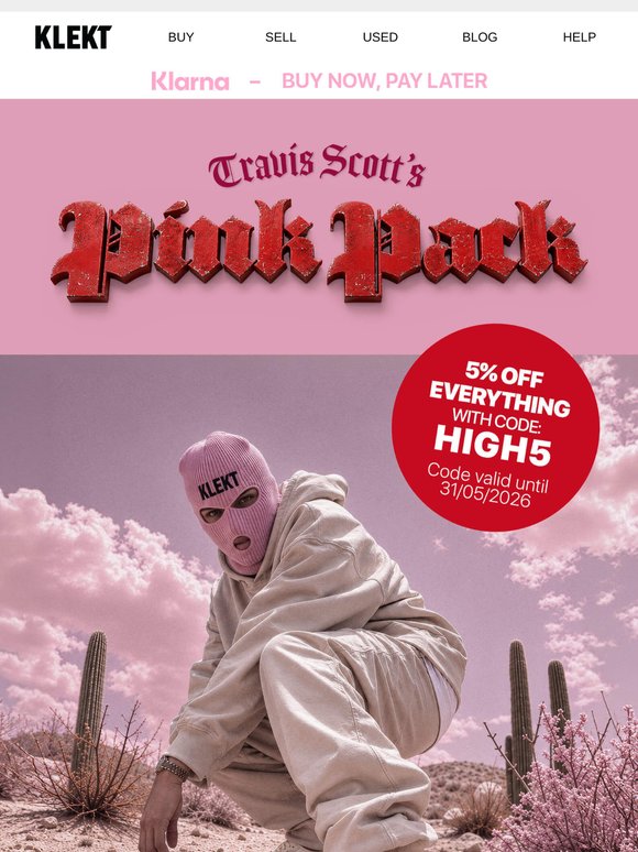 5% OFF EVERYTHING: Including the new Travis Scott Pink Pack 🩷
