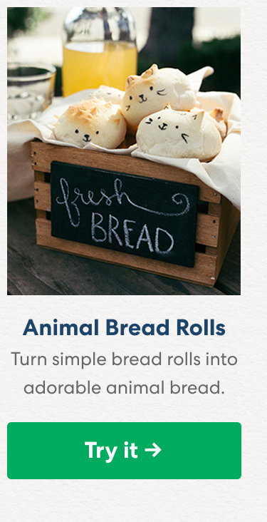 Animal Bread Rolls: Turn simple bread rolls into adorable animal bread.