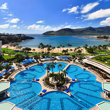LAST DAY TO BOOK. Hawaii. Royal Sonesta Kauai Resort Package. Included Extras value, four hundred and seventy five to six hundred and twenty five dollars. Self parking, food and beverage credit and waived resort fee. room upgrade. Five nights or more. book by may twenty ninth, two thousand and twenty six.