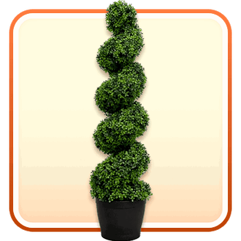 Faux 4' UV Resistant Spiral Boxwood Topiary Tree