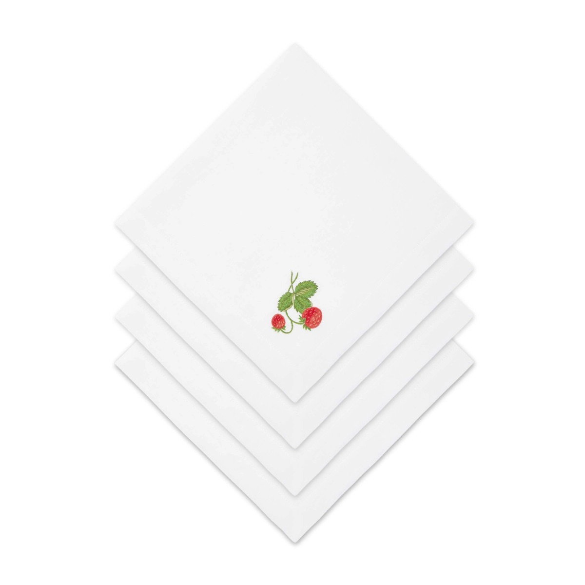 STRAWBERRY EMBROIDERED DINNER NAPKINS