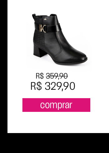 Bota Dakota de Cano Curto em Couro Preta