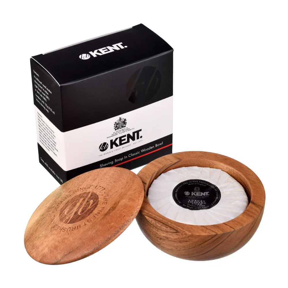 Image of Wooden Shaving Bowl with Shaving Soap