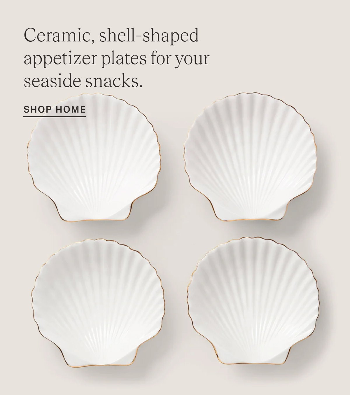 Ceramic, Shell-shaped Appetizer PLates