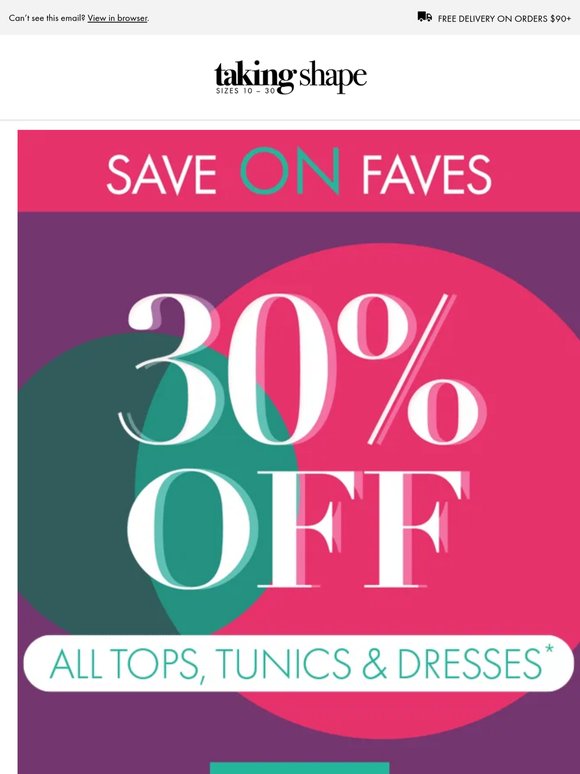 🎨 Pick a Colour, Any Colour - 30% Off All Tops, Tunics & Dresses