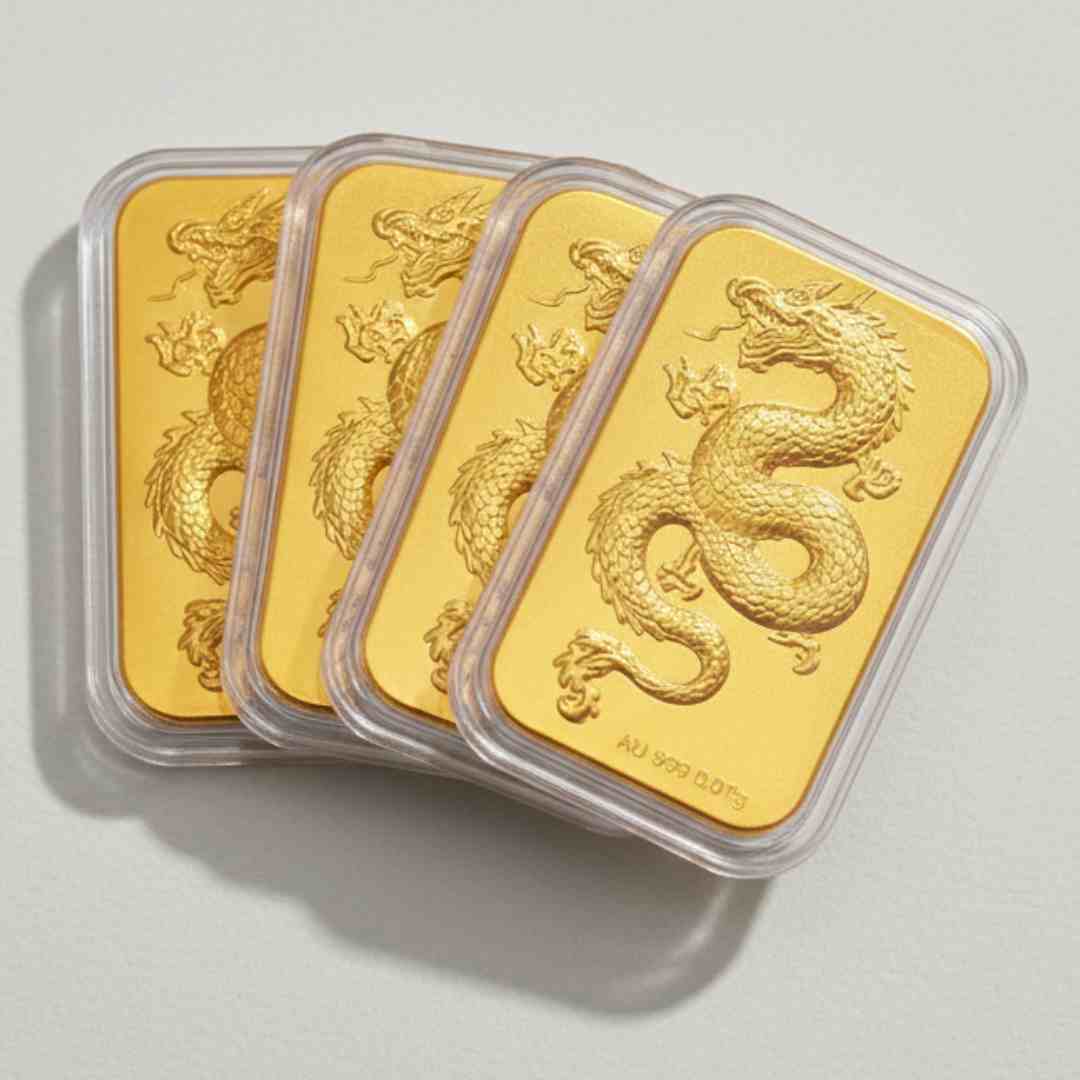 Image of Set of Four 24K Yellow Gold Piece (99.99% Gold Purity)