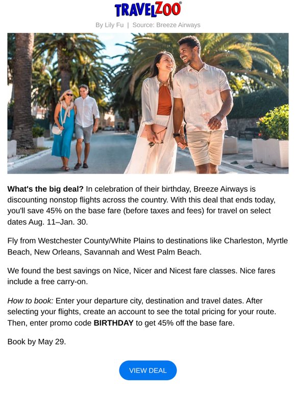 45% off—Nationwide roundtrip flights: sale ends today