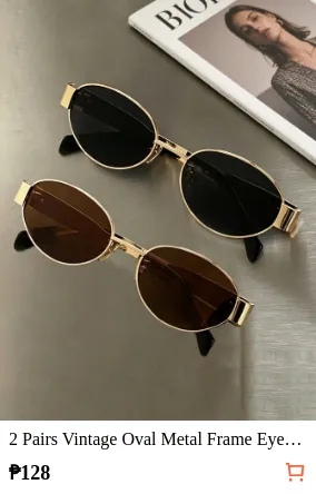 2 Pairs Vintage Oval Metal Frame...