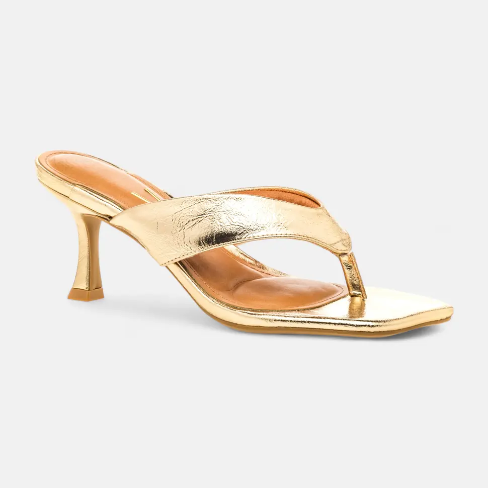 Nu-pieds à talon Femme or