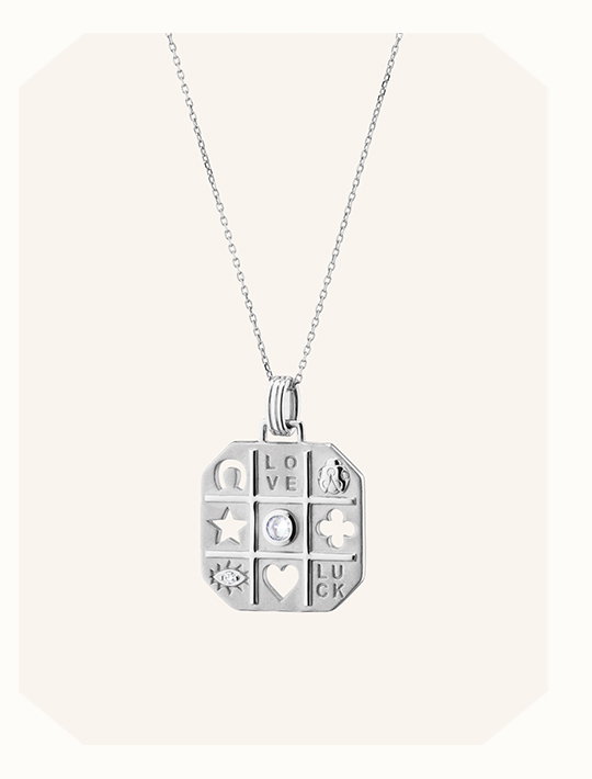 "Tokens of Luck" Necklace with Center Sapphire