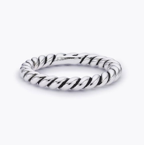 Sterling Silver Polished Rope Ring