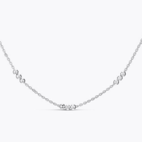 Sterling Silver 24 Trio Ball Station Necklace