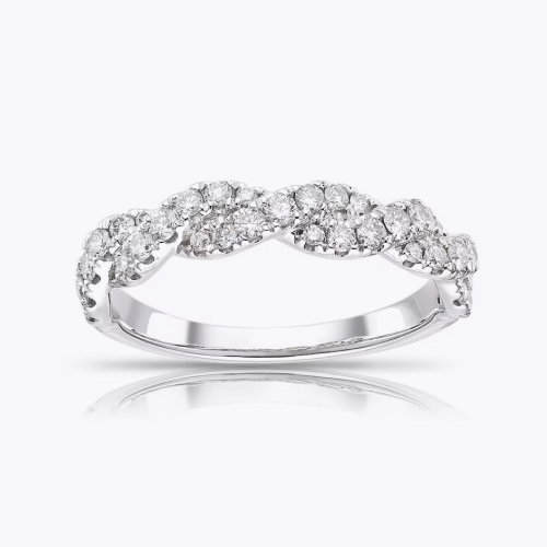 9ct White Gold Twist Eternity 0.50ct Diamond Ring