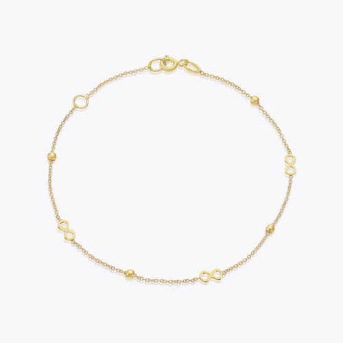 9ct Yellow Gold Eternity Symbol & Ball Station Bracelet