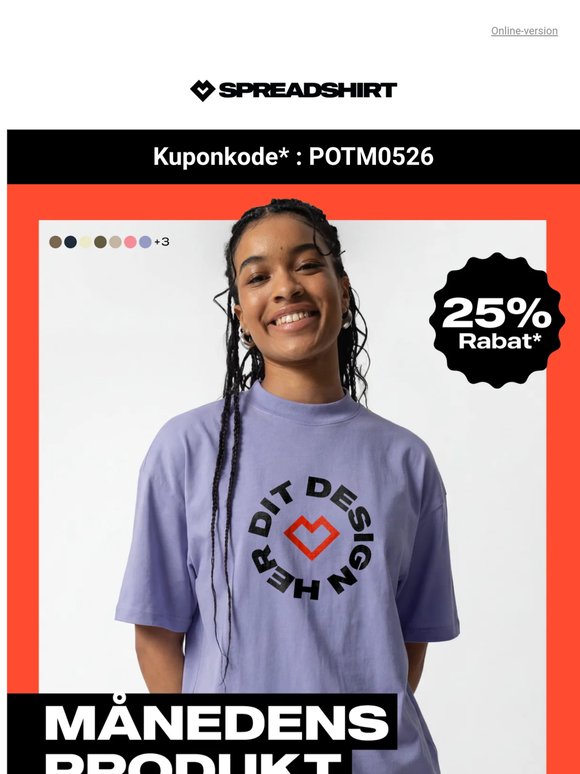 Kun 48 timer: -25 % rabat på Oversize Unisex Øko T-shirt