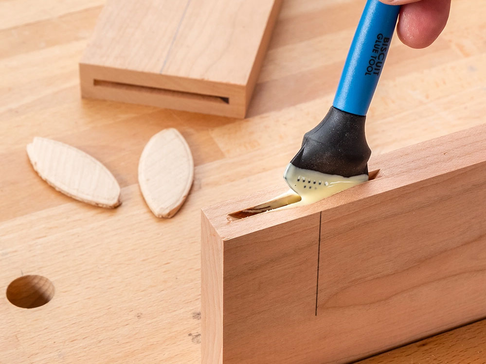Adding Glue to Biscuit Joint
