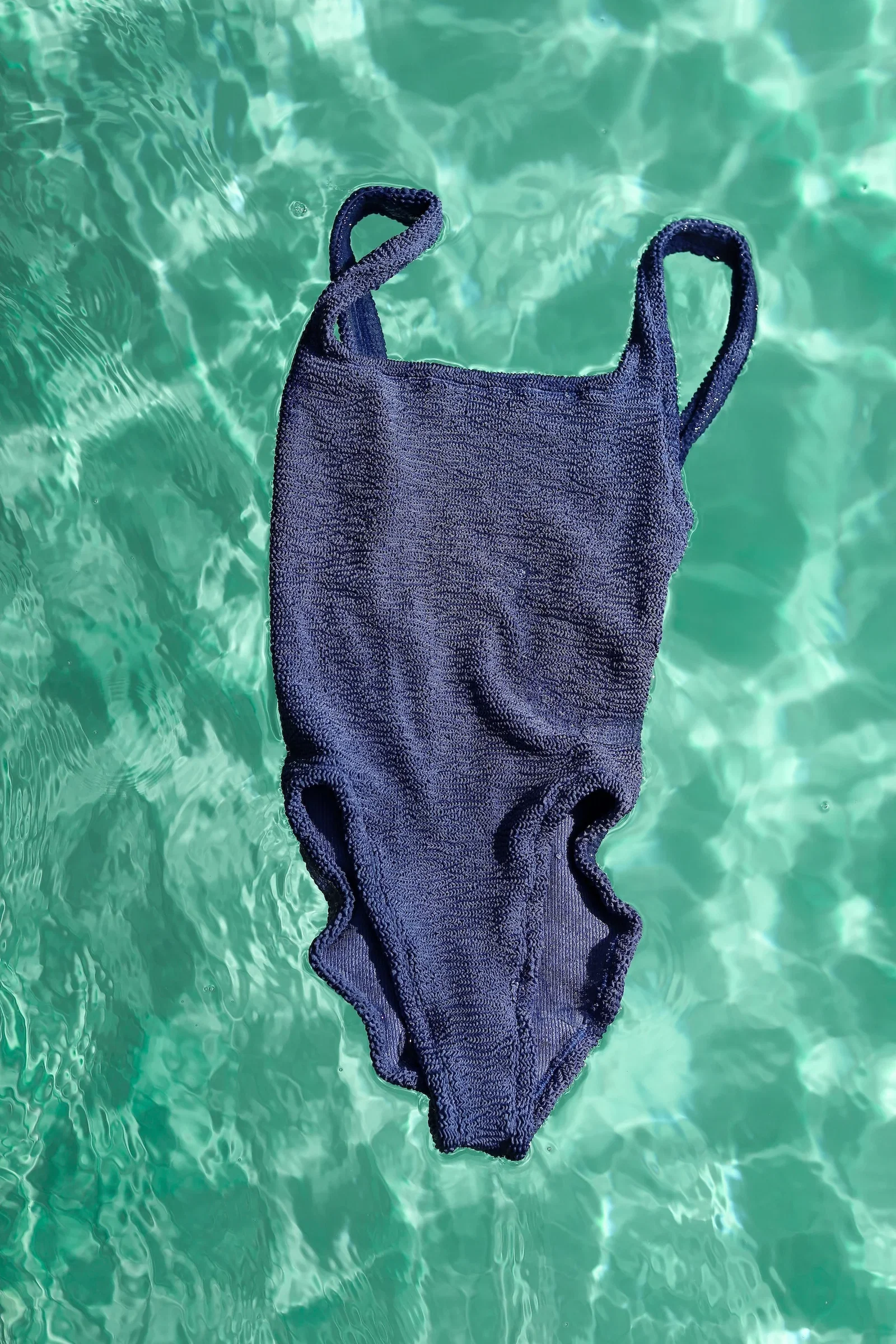 Image of Metallic Denim Square Neck One Piece