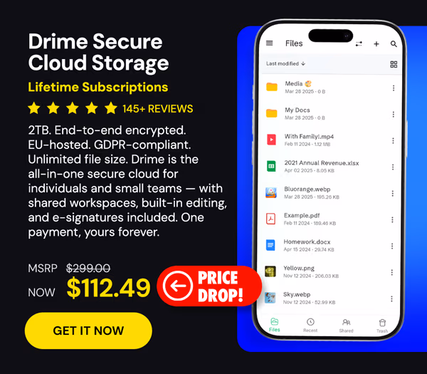 Drime Secure Cloud Storage Lifetime Subscriptions