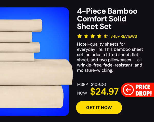4-Piece Bamboo Comfort Solid Sheet Set