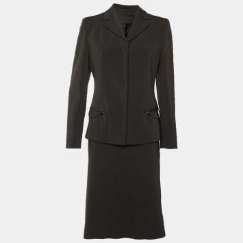 Vintage Black Crepe Jacket & M