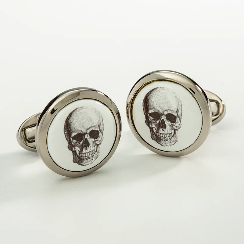 Image of Skull Silver Cufflinks