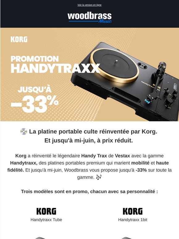 🎵 Jusqu'à -33% sur les platines Korg Handytraxx