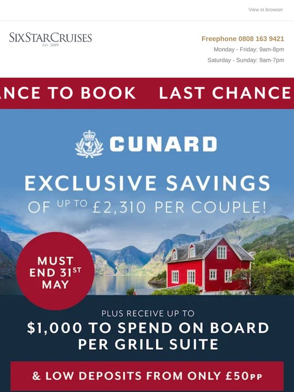 ENDS SUNDAY: Secure Exclusive Savings