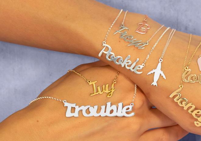 Name necklaces and design shapes