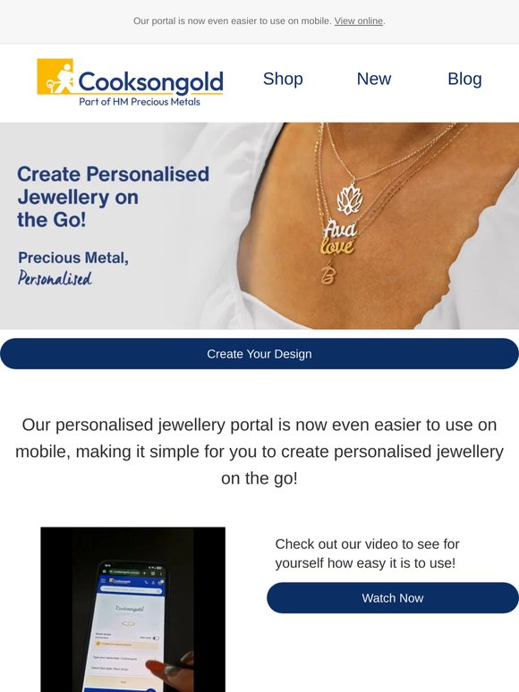 📱 Create Personalised Jewellery on the Go!