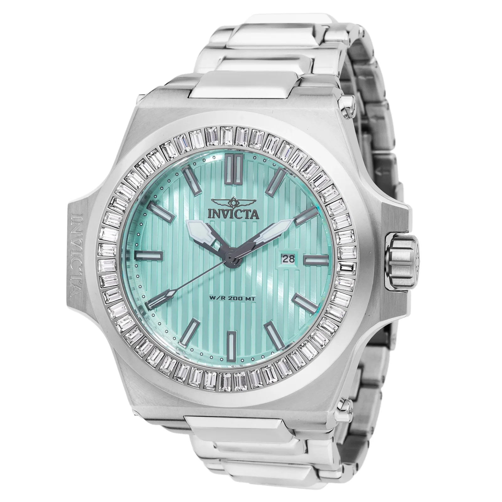 Image of Invicta Men's 58mm Akula Quartz Striped Dial Crystal Accented Bracelet Watch