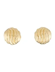 18K Sculpted Cable 14mm Stud Earrings
