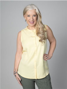 Sleeveless Button-Up Blouse