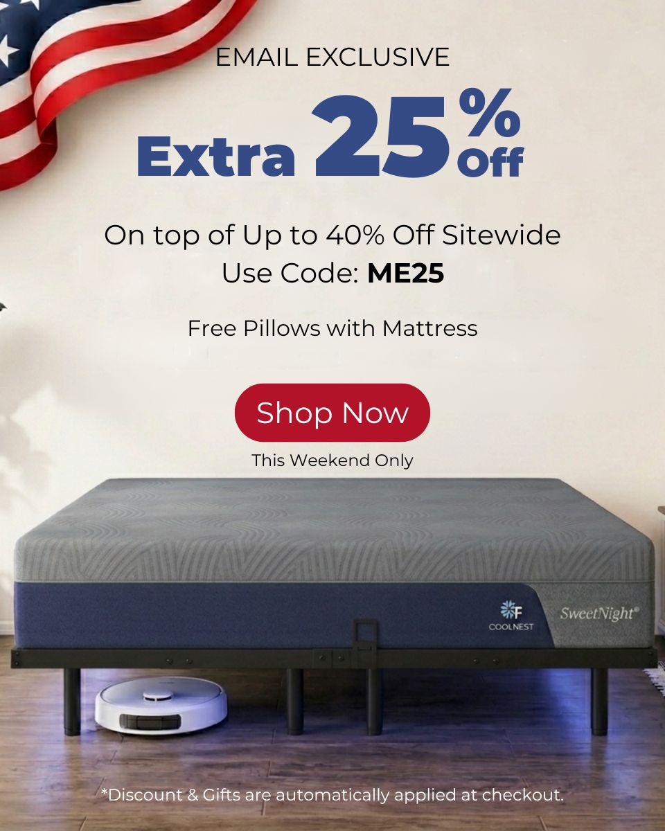 25% off on top of Up to 40% Off with free pillows