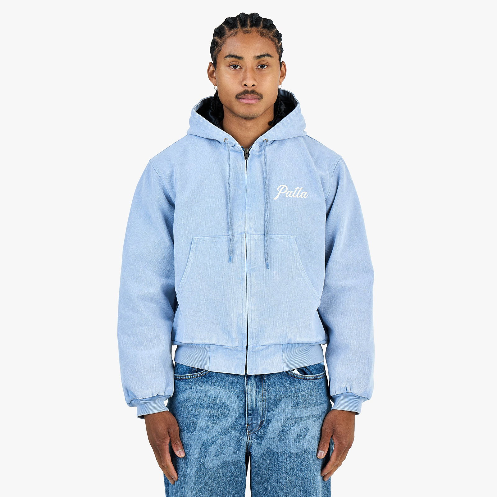 Image of Patta Peace Canvas Hooded Jacket / Blue
