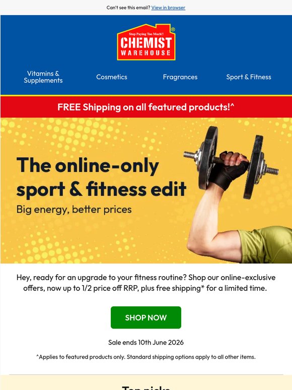 Save up to ½ price off RRP on fitness favourites