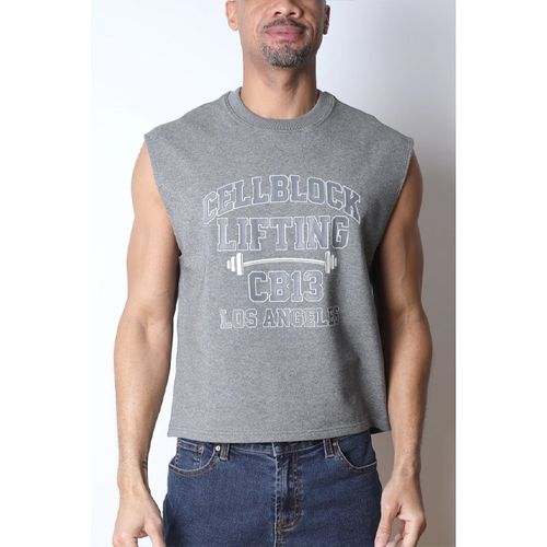 Cell Block 13 CB Lifting Club Cropped Tank - Grey