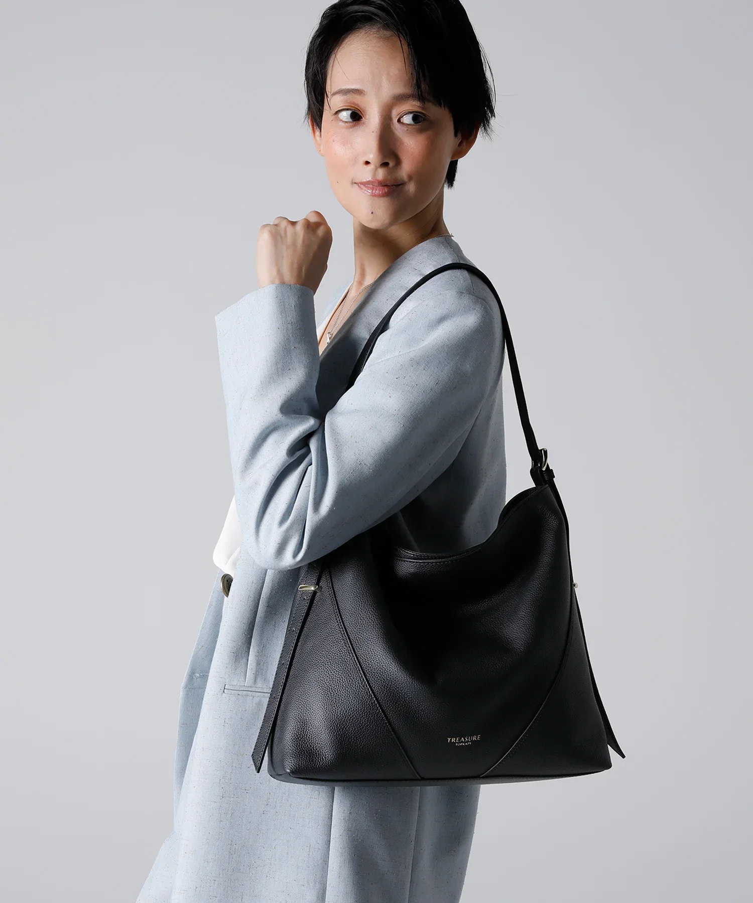 Image of シュリンクレザー ワンハンドル 2way ショルダー バッグ