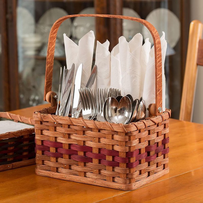 Image of Amish-Made Silverware Basket