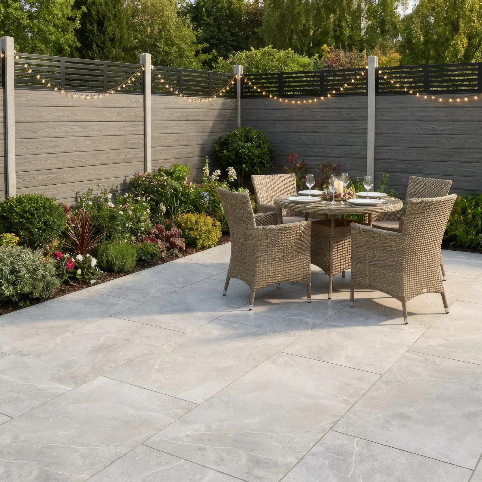 Image of Trinity Grey Stone Effect Matt Outdoor Porcelain Slab Tile