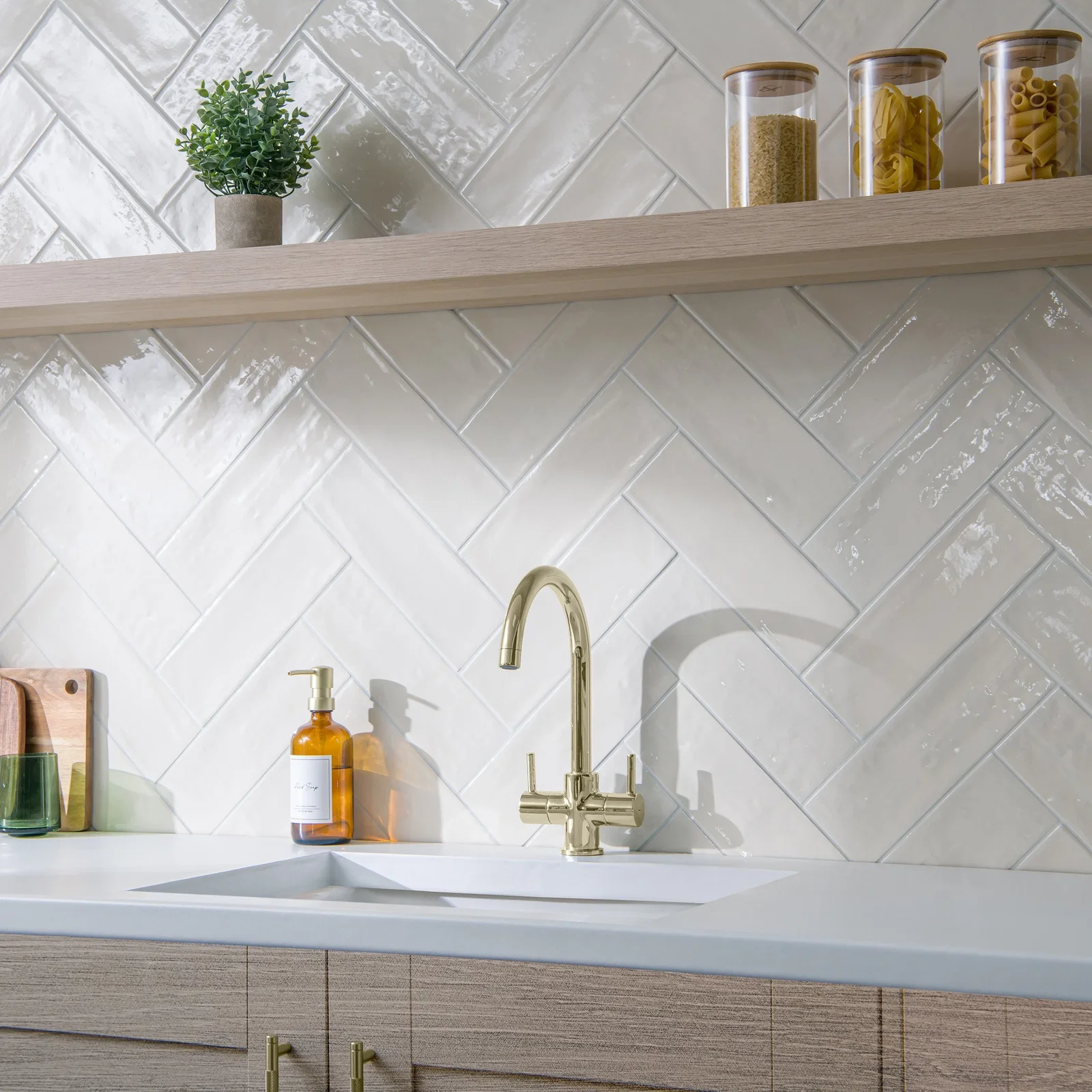 Image of Rustic Cream Ceramic Gloss Metro Tiles