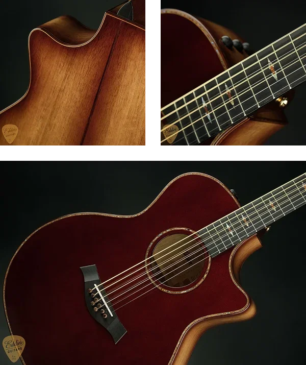 Taylor Custom 8-String Baritone Grand Auditorium, Chocolate Burgundy — Eddie's Guitars