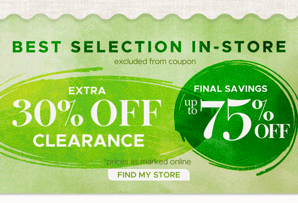 Extra 30% Off Clearance