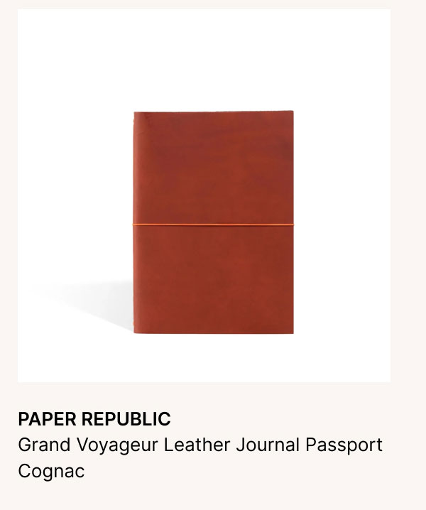 PAPER REPUBLIC Grand Voyageur Leather Journal Passport Cognac