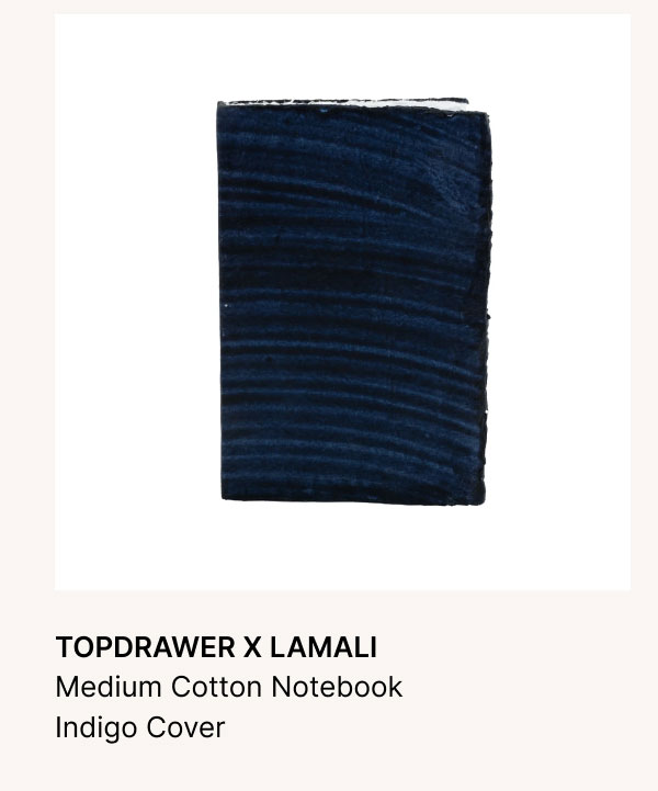 TOPDRAWER X LAMALI Medium Cotton Notebook Indigo Cover